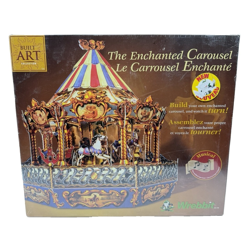 The Enchanted Carousel Musical Motion 3D Puzzle Wrebbit‎ Built Art New Sealed